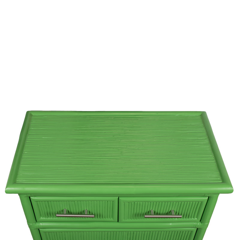 Table de chevet 4 tiroirs Bermuda, Vert vif