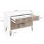 Commode cannelée 35 po Dumbo en gris rustique et blanc (3 tiroirs)-1806292558