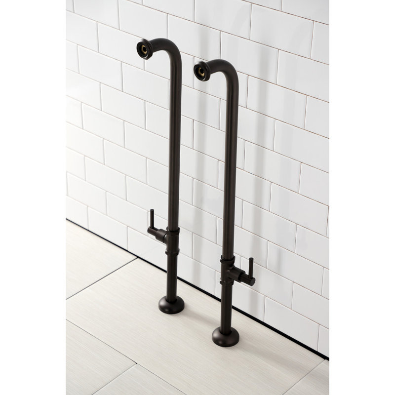 Conduite d'alimentation de baignoire autoportante Concord, Bronze huilé