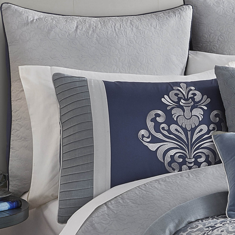 Clanton Blue 10 Piece Comforter Set, Queen Comforter + 9 Additional Pieces