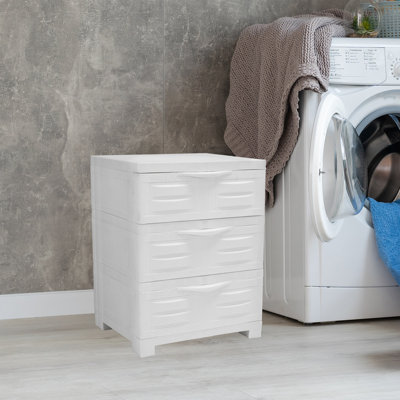 Freestanding Plastic 3-Drawer Storage Unit