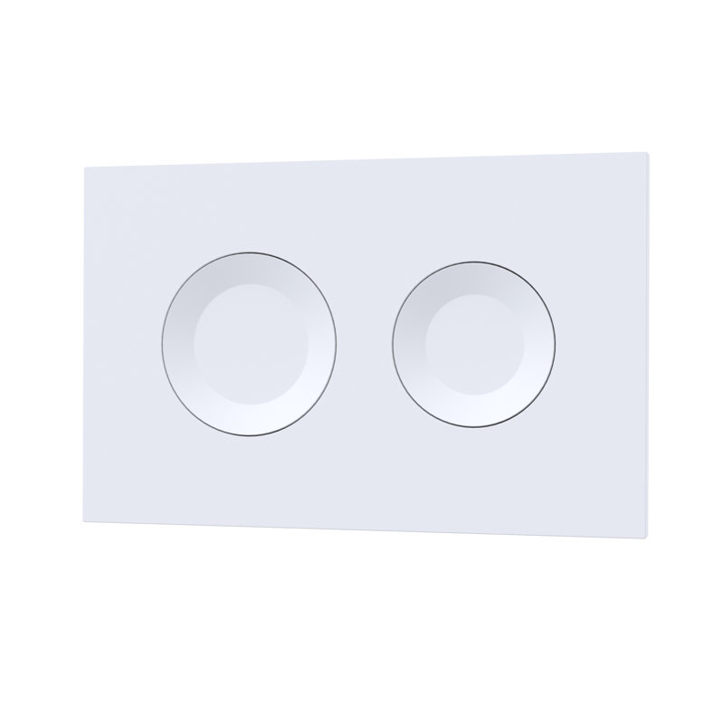 Matt Black Round Dual Flush Push Button, Matte White