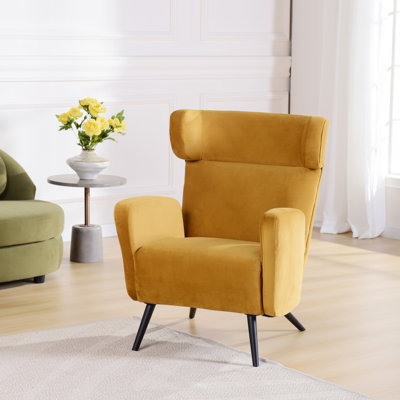 Fauteuil à oreilles Capri - caramel écossais
