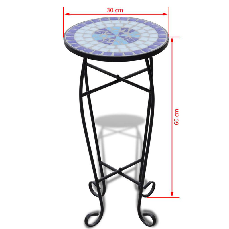 Plant Stand, Blue/White