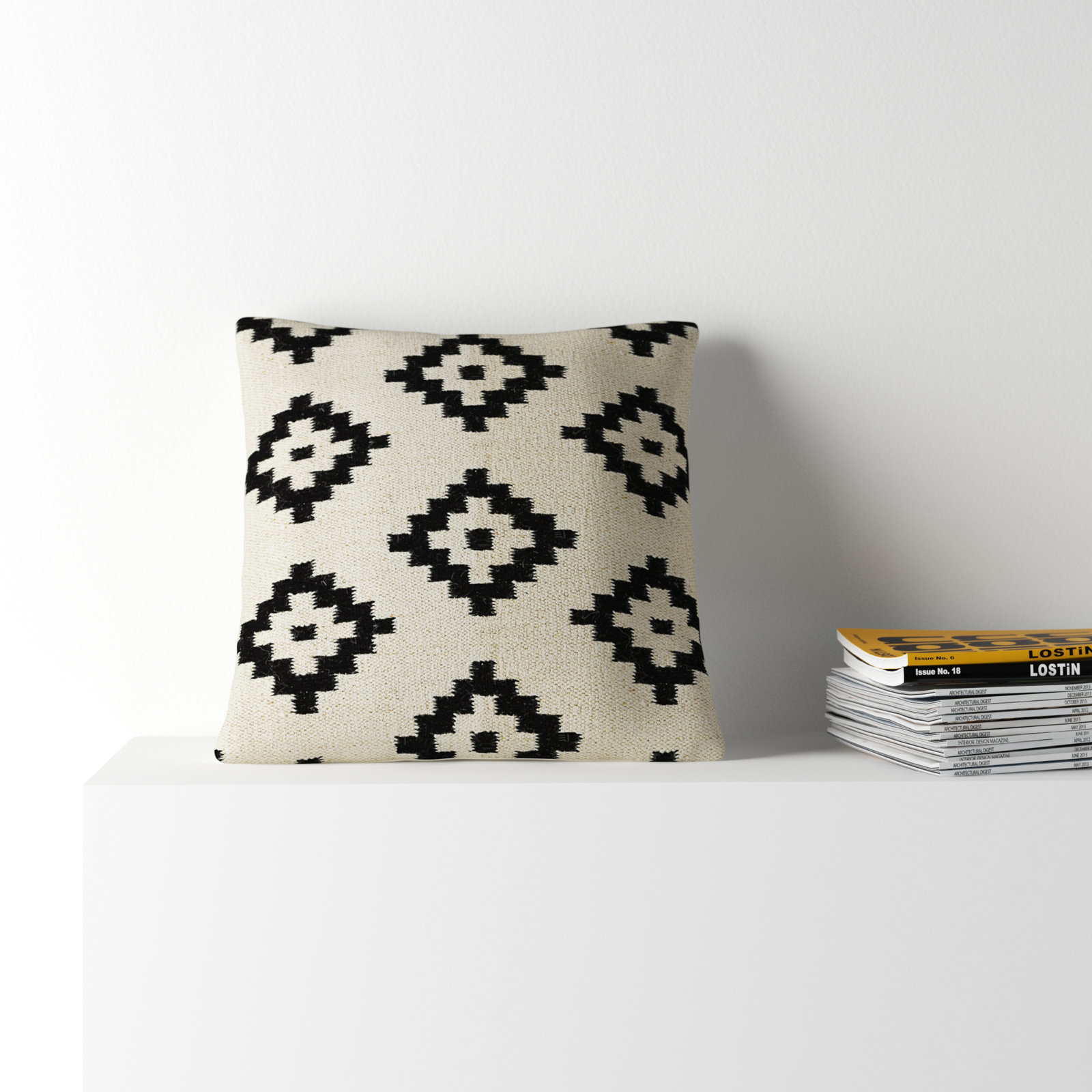Jada Geometric Wool Throw Pillow, Down