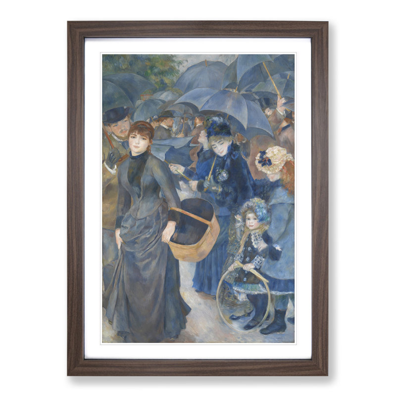 The Umbrellas by Pierre-Auguste Renoir - Picture Frame Painting, Walnut, 90cm H x 65cm W x 2cm D