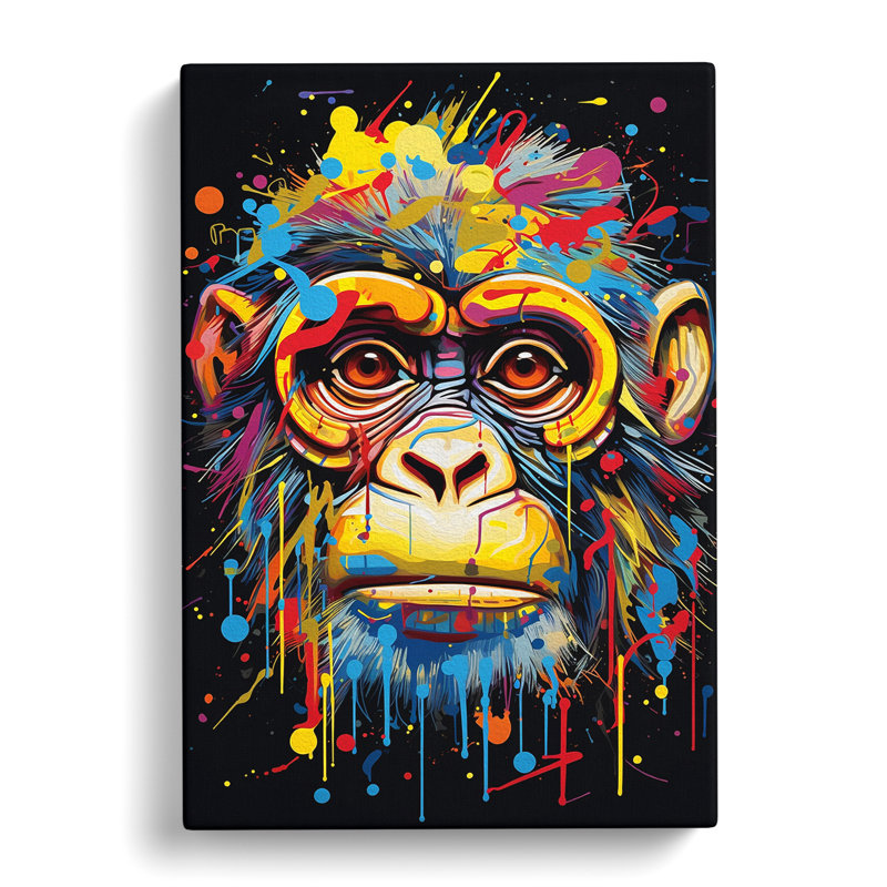 Monkey Abstract - Wrapped Canvas, 76cm H x 50cm W x 3cm D