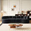 Canapé modulaire incurvé surdimensionné, 106,3 pouces, moderne, sans os, nuage, sans os, avec 6 coussins, canapé de luxe en chenille à quatre places en mousse à mémoire de forme profonde-32501394