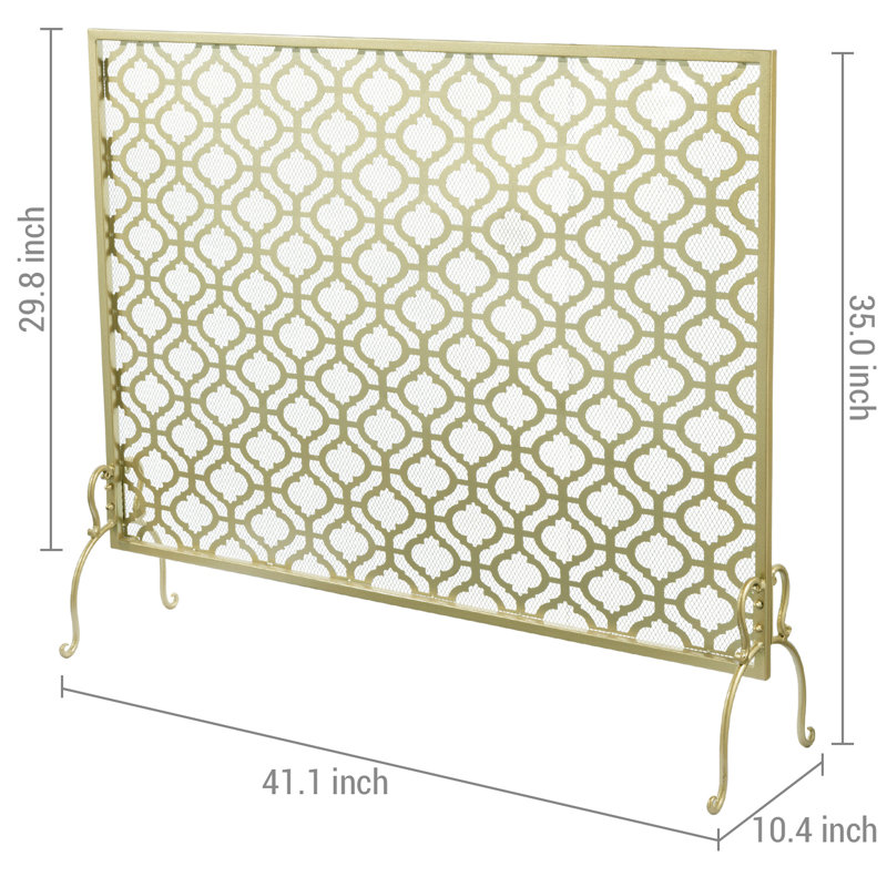 1 Panel Iron Fireplace Screen