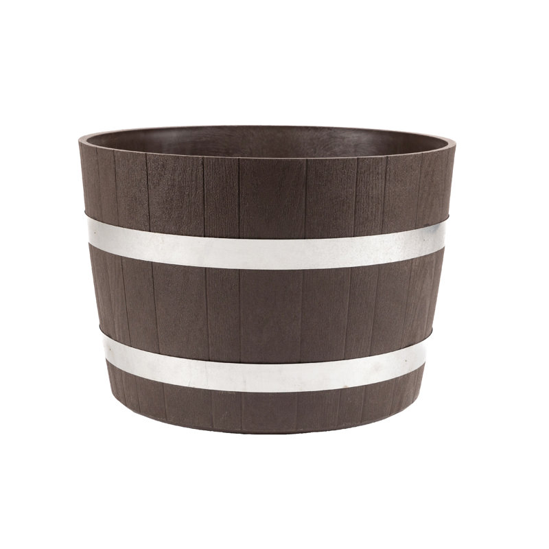 Winon Barrel Planter, Set of 1, 16.73" H x 23.62" W x 23.62" D