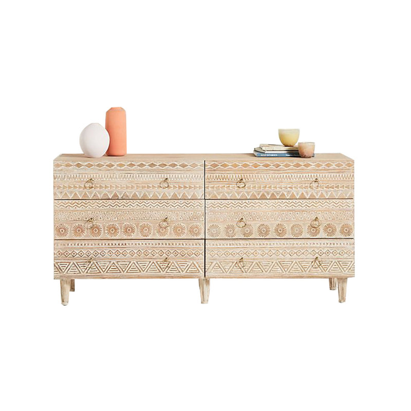 Commode d'appoint simple en bois massif de style européen