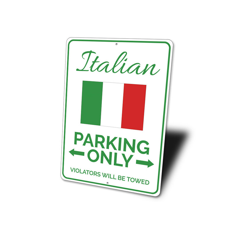 Panneau italien en aluminium, H 14 po x l 10 po x P 0,04 po