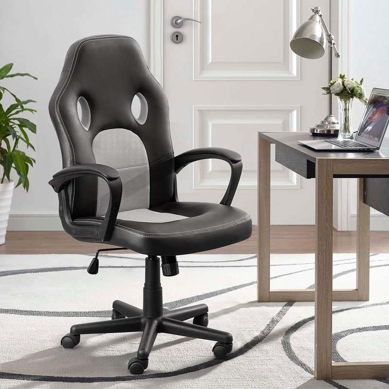 Fauteuil de jeu ergonomique PC et Racing, gris