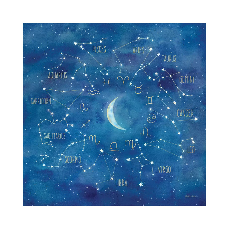 Star Sign With Moon Square by Cynthia Coulter - Wrapped Canvas Print, 45.72 cm H x 45.72 cm W x 3.175 cm D