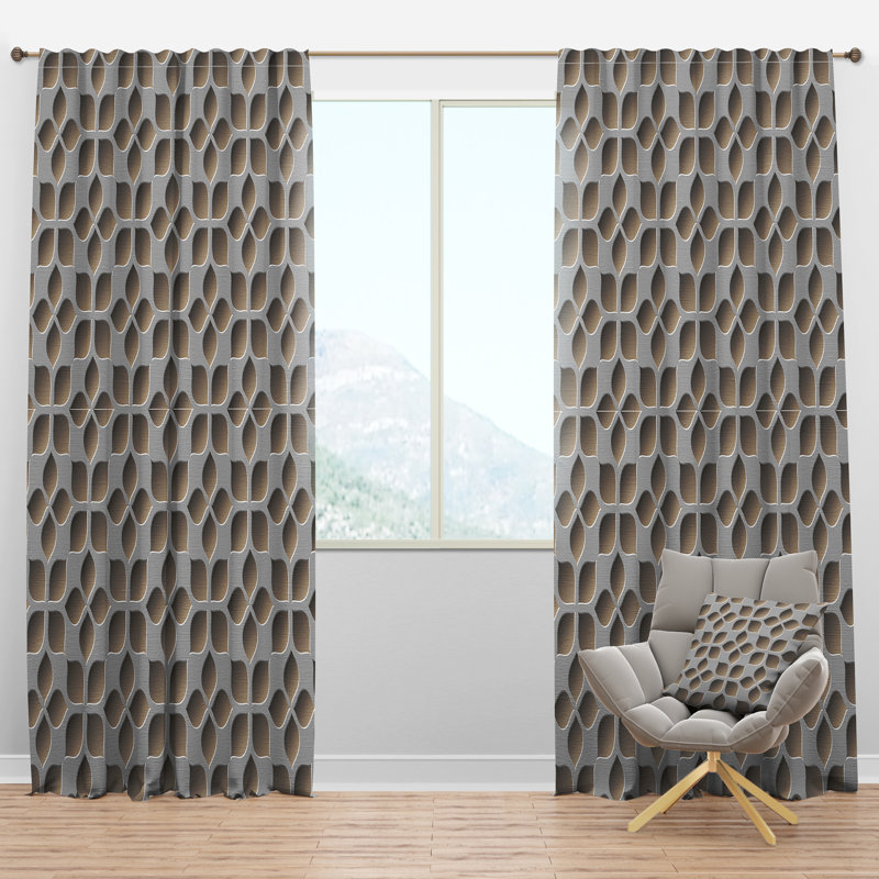 Panneau de rideau simple semi-diaphane avec passe-tringle Scandinavian, l 52 po x L 120 po