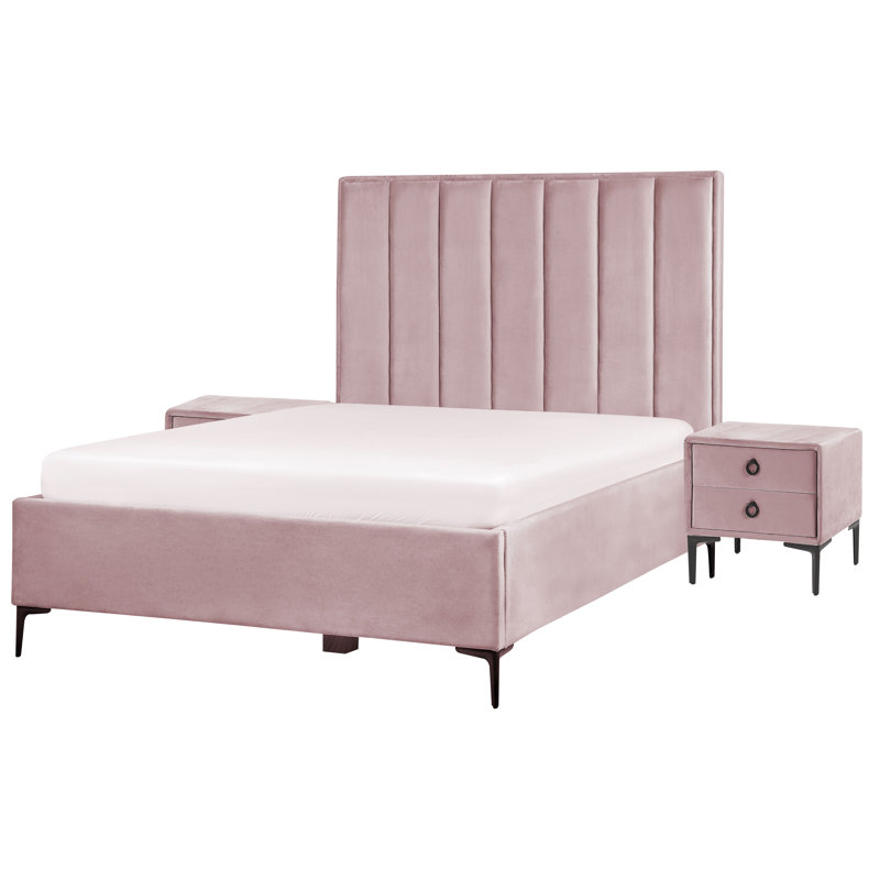 Bebhinn Solid Wood Piece Bedroom Set, Double (4'6), Pink