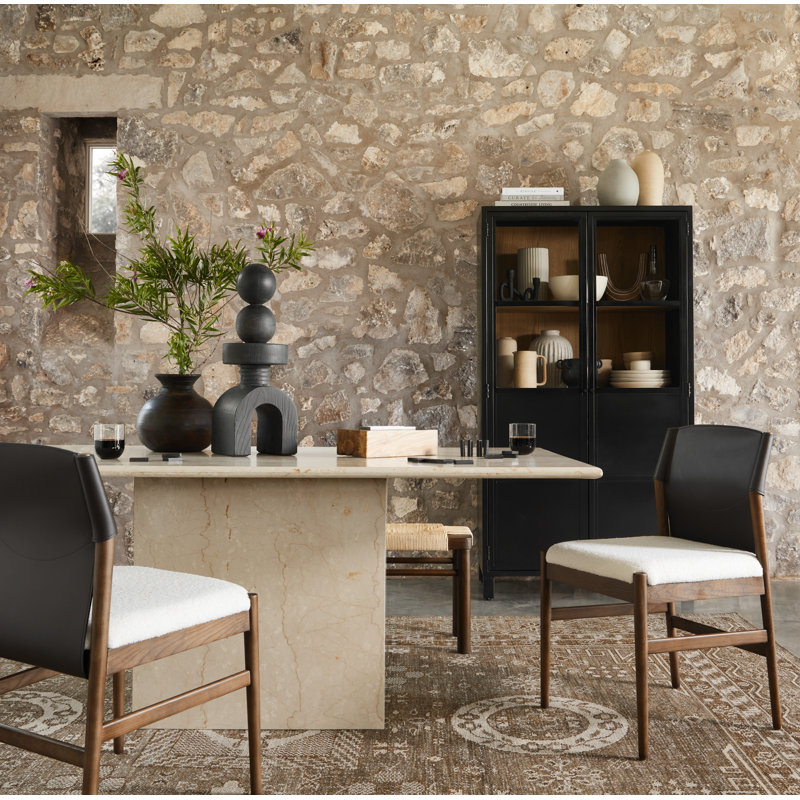 Lulu Side Chair in Espresso/Cardiff Cream, Brown Leather Blend//Cardiff Cream