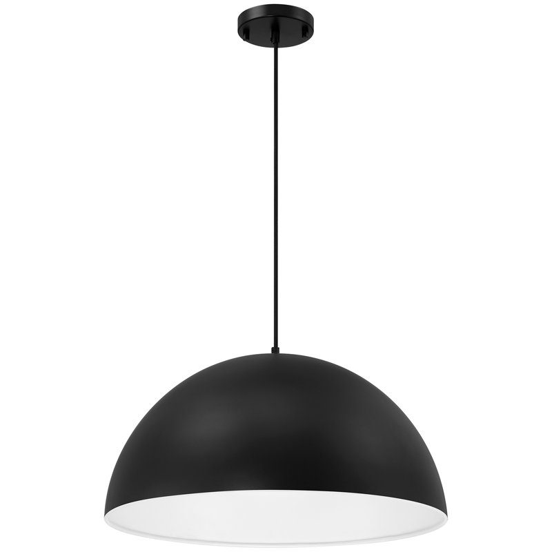 Luminaire suspendu 1 lumière Mader, Noir mat, Noir mat