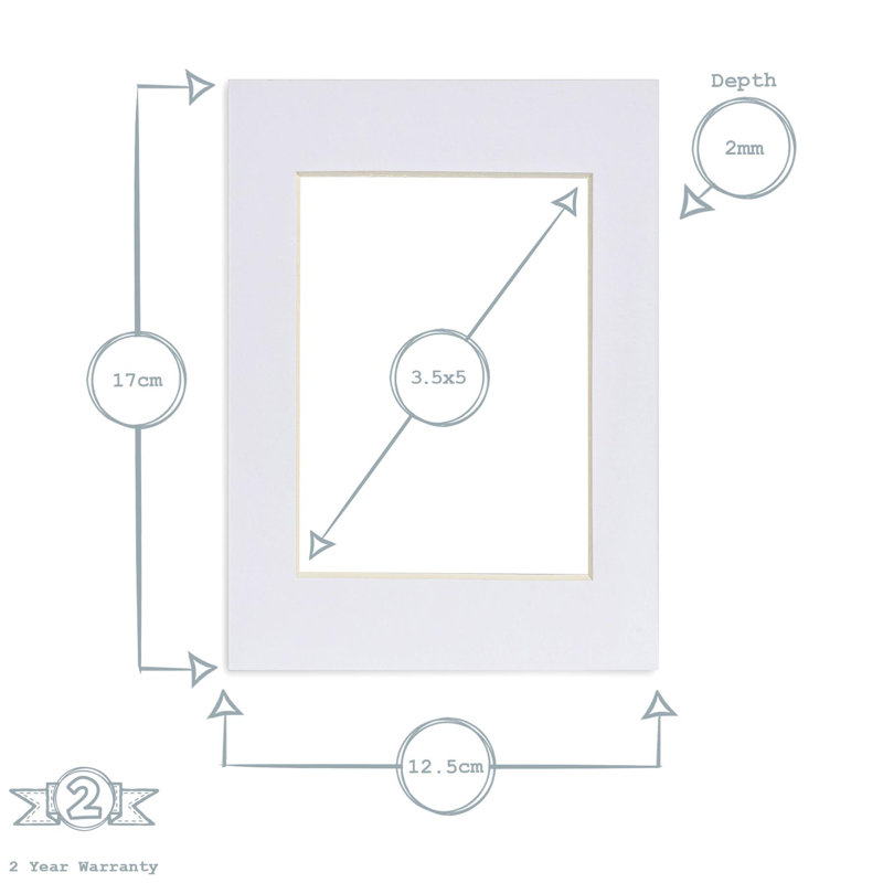 Nicola Spring - Picture Mounts, Grey, 18cm H x 12.5cm W x 0.5cm D