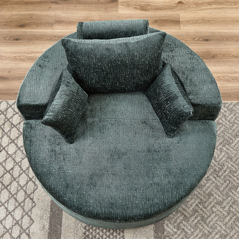 55''L Chenille Sponge Single Sofa,No Assembly Required,Fluffy Modern Sleeper Chair For Living Room, Bedroom, Lounge And Projection Room(Not A Swivel Chair.)