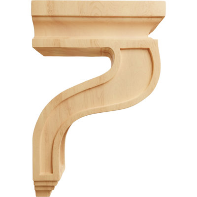 3 1/2"W x 7 1/4"D x 11"H Hollow Back Corbel, Red Oak