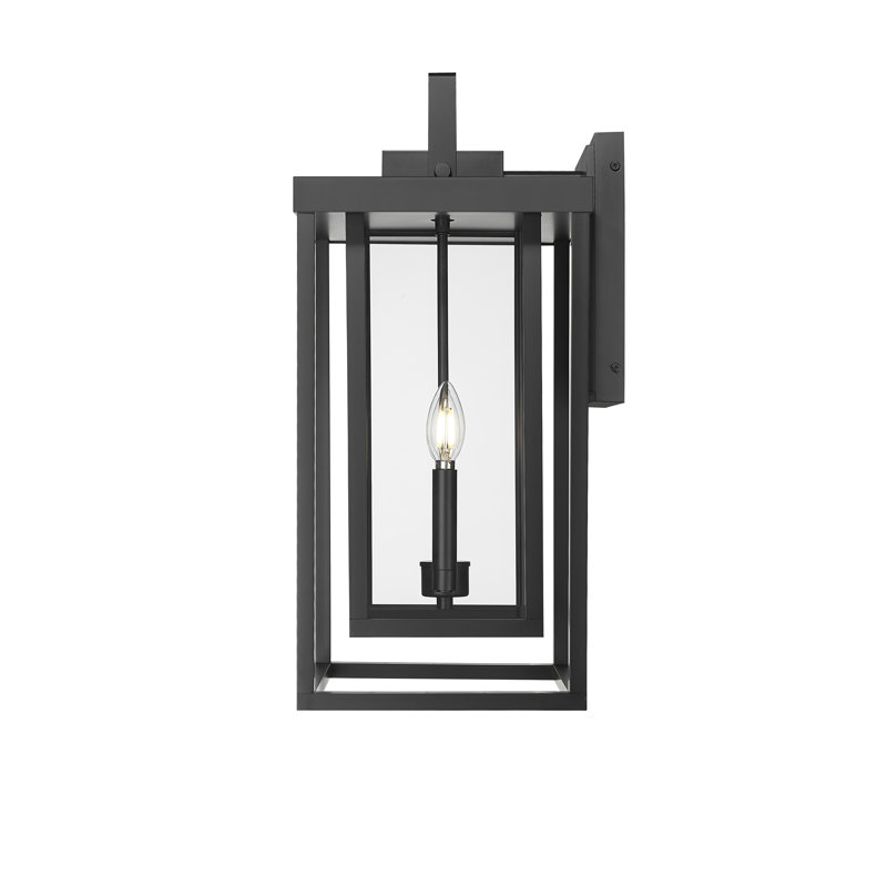 Lanterne murale d'extérieur 2 lumières 22,25 "de haut McDonough - Noir thermolaqué
