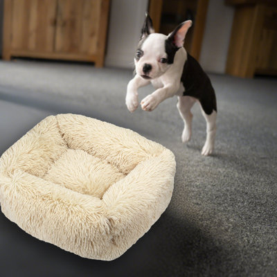 Square Plush Pet Bed Dog Cat Bed 25.98X21.65 Inch