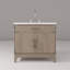 Meuble-lavabo simple en chêne gris 36 po X P 22 po D, dessus en marbre de Carrare et ensemble de robinet-117980200
