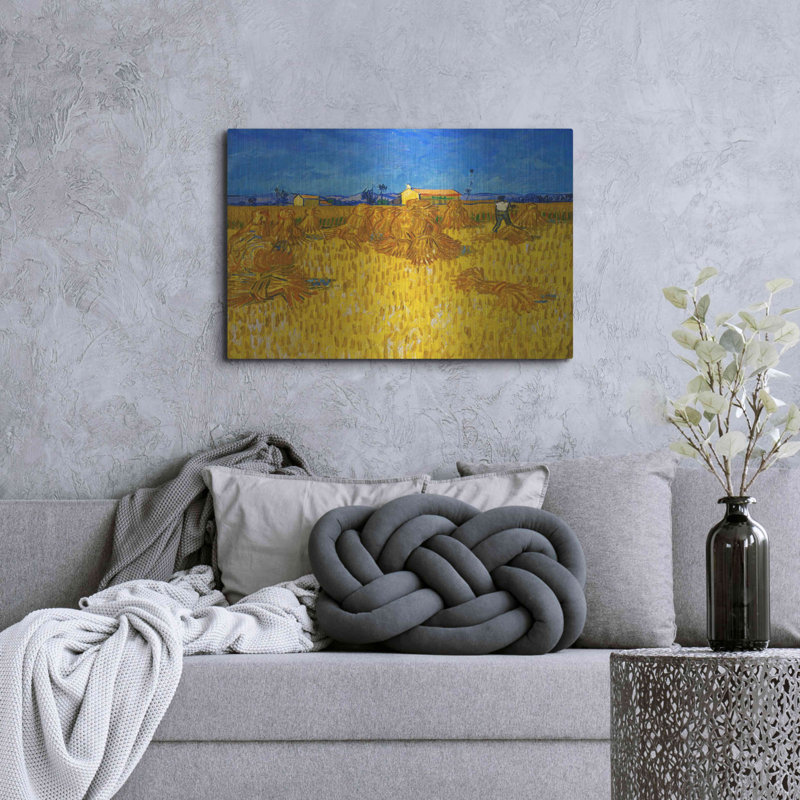«Récolte de maïs en Provence» par MASTERS, H 24 po x l 36 po