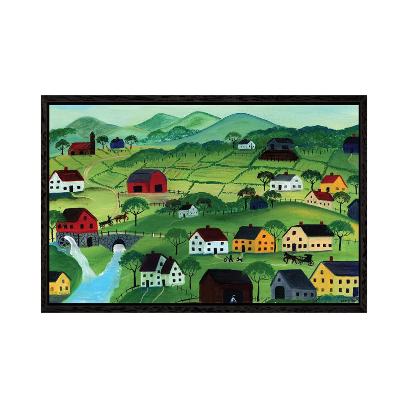 Countryside 1 Piece Painting on Canvas, 45.72cm H x 66.04cm W x 3.81cm D, Black Framed