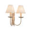 Creamy Style 2-Light Cone Fabric Wall Sconce 