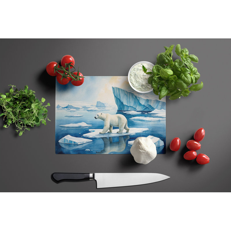 Planche à découper en forme d'ours polaire sur la glace