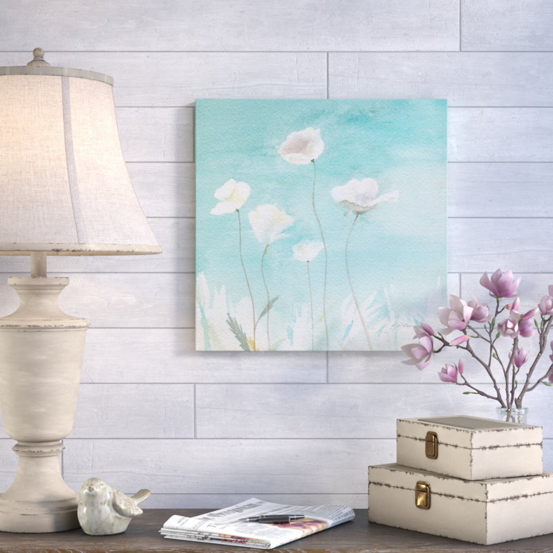 'White Poppies' Painting Print on Wrapped Canvas, 24" H x 24" W x 2" D