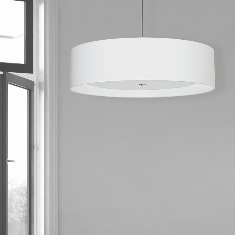 Innsbrook - Light Polished Chrome Single Pendant, White, 10" H x 34" W x 34" D
