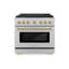 ZLINE Autograph 36" Paramount Dual Fuel Range w/ 6 Burners & Champagne Bronze Accents (SDRZ-36-CB)-1091892181-1091892206-1091892209