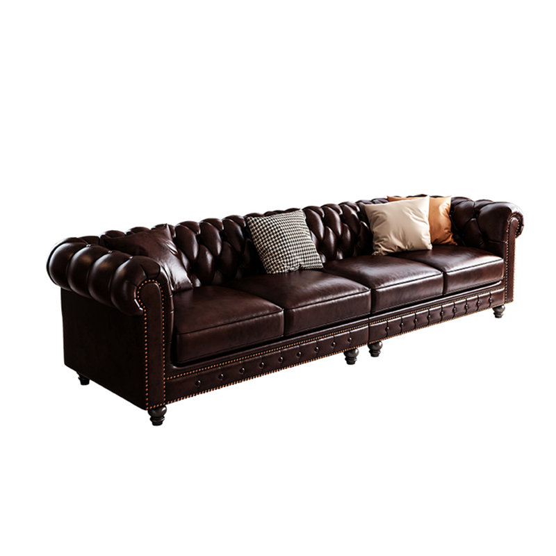 Canapé en cuir American, H 33,4 po x l 110,2 po x P 35,4 po