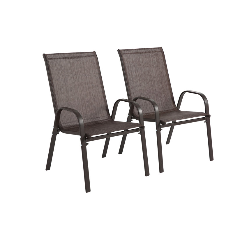 Et respirante - chaises de patio - 2 pièces pour le jardin, chaises avec accoudoirs compacts bruns 2 pièces, patio, piscine, plage