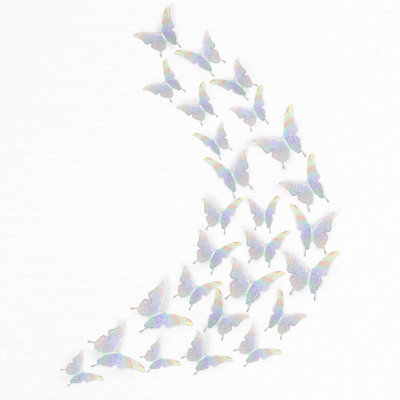 Adhésif décoratif floral papillons 3D