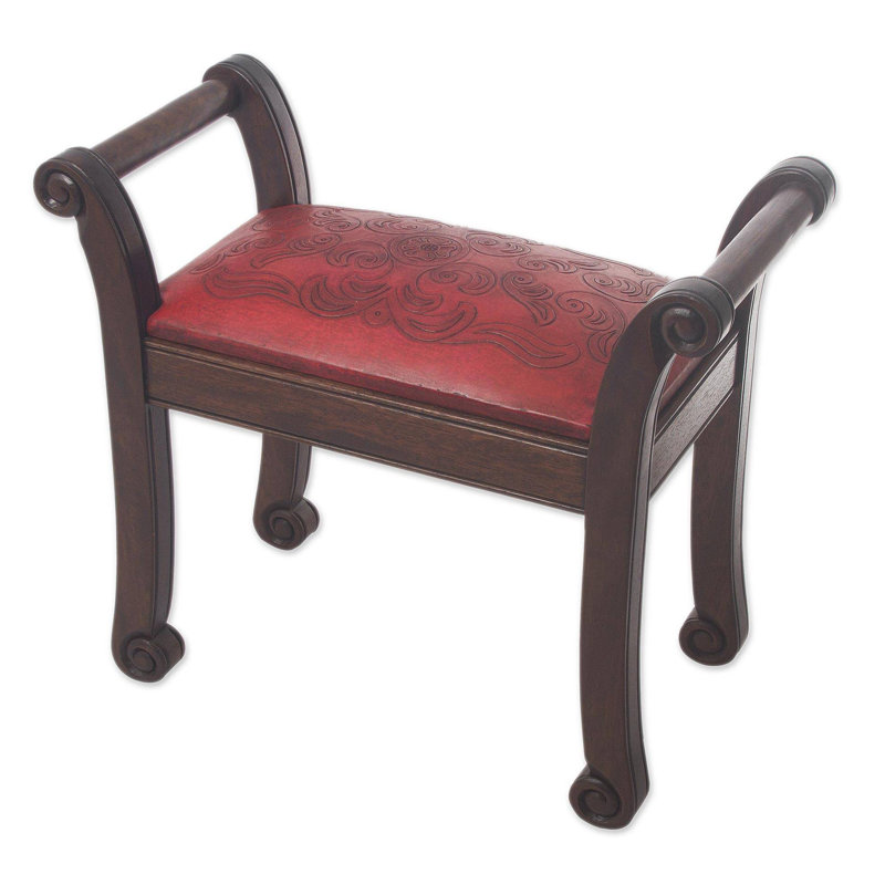 Banc en cuir clouté