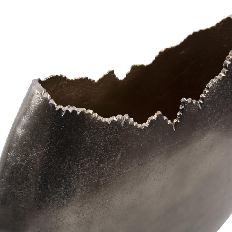 Baniff Jagged Edged Disc Vase- Medium, 13" H x 15.5" W x 5" D