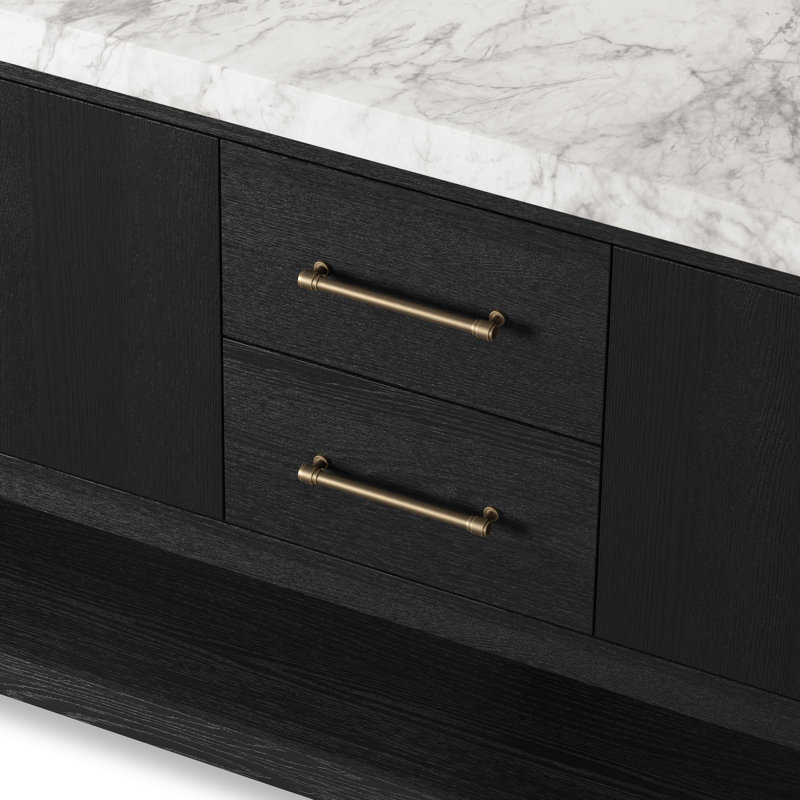 Anthem Double Vanity-Carrara Marble, Black