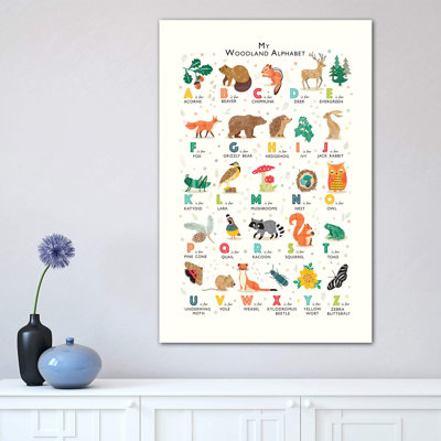 Woodland Alphabet - Wrapped Canvas Print