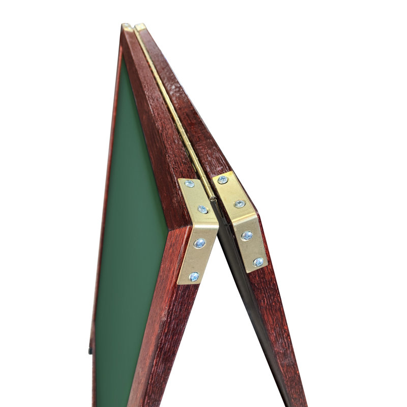 A-Frame Sidewalk Porcelain Chalkboard, 3' 6" H x 2' W, Cherry Stain