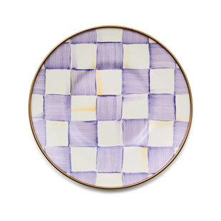 Soucoupe violette à carreaux