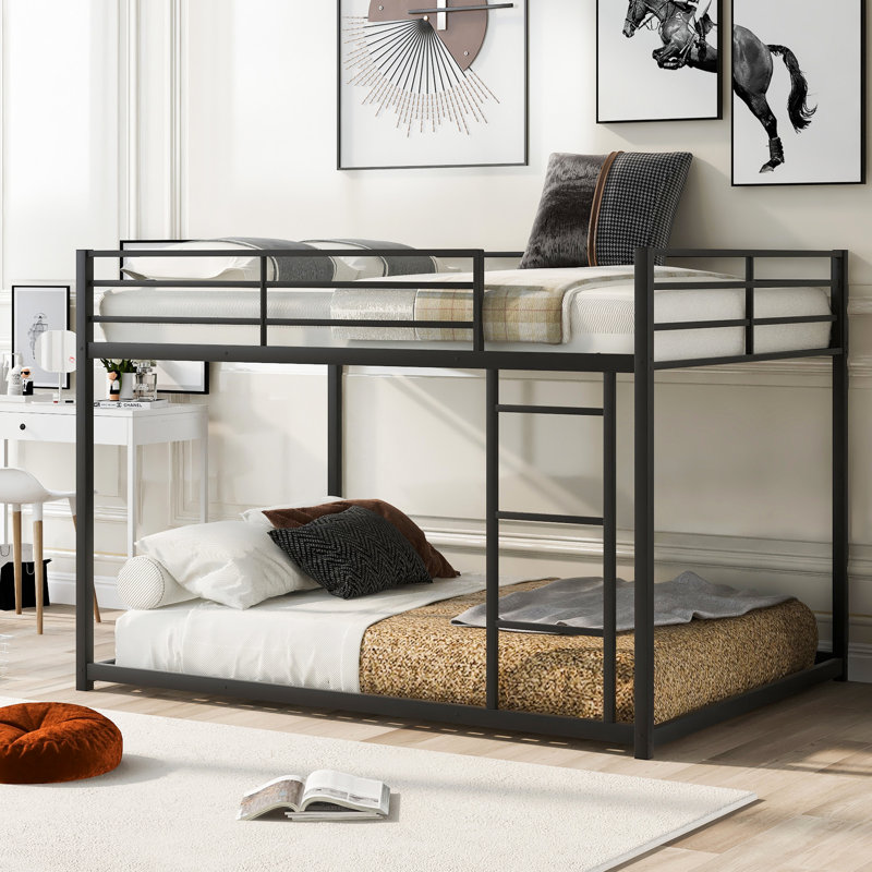 Metal Full Over Bunk Bed With Black - Great For In Easy Assembly, Black, Full