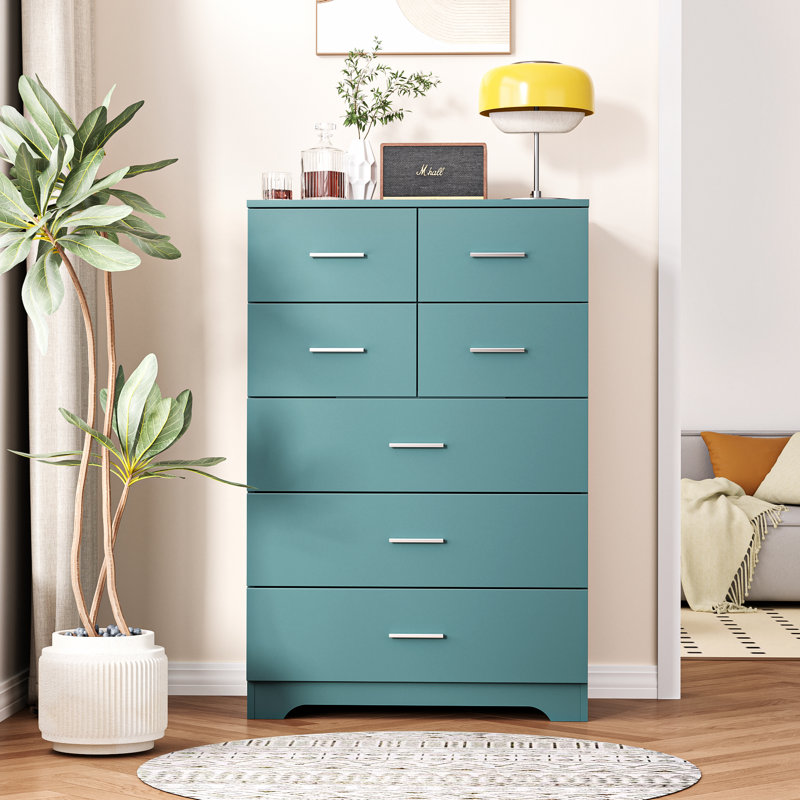 7 Drawer 27.6" W Dresser with Type-C Port And USB Port, Dark Green