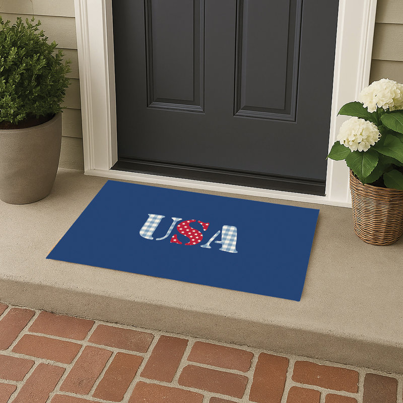 Paillasson décoratif USA Gingham, L 21 po x L 34 po 