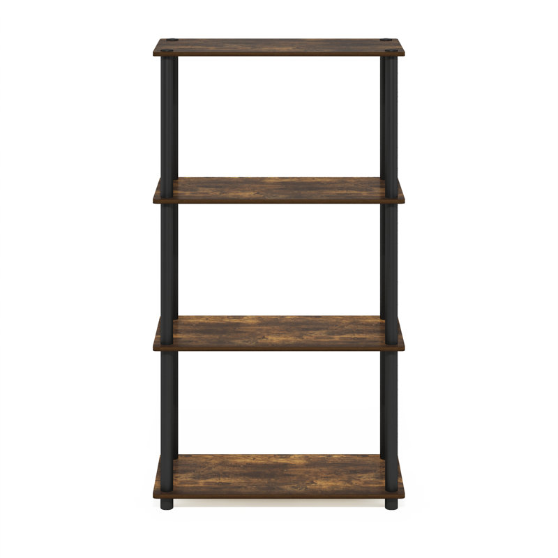 Étagère de rangement à 4 niveaux Malley Toolless, Pin ambré / noir