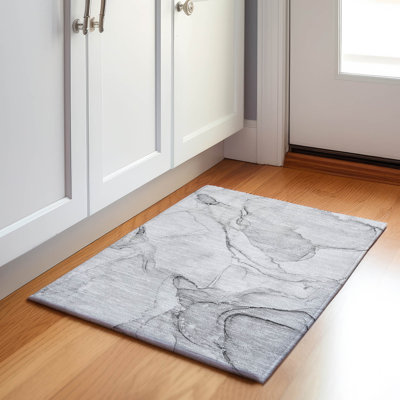 Premium Machine Washable Cerrito AMF523 Silver Rug