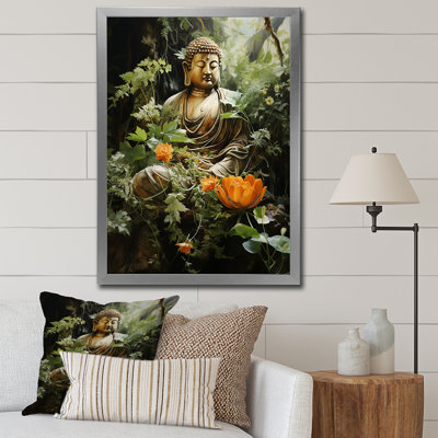 Bouddha vert, art bouddhas serein II - décoration murale bouddhisme